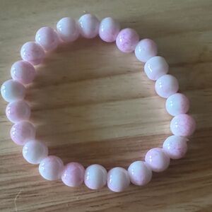 Pink Beaded Stretch Bracelet - Women Jewelry